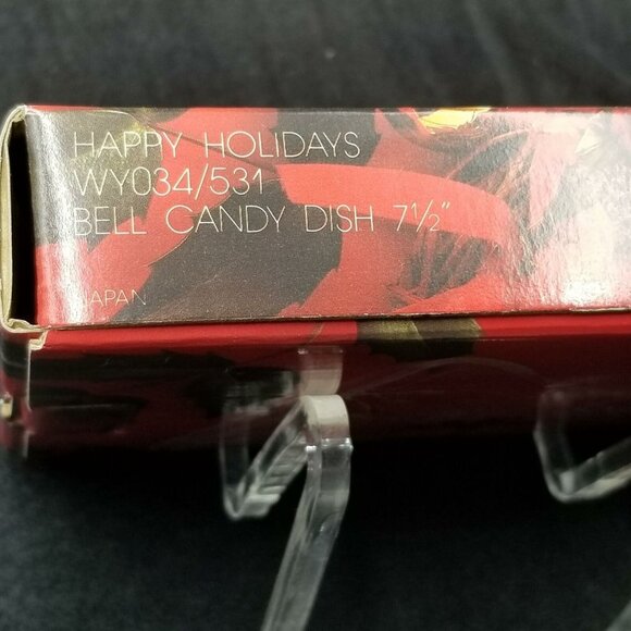 Vintage Bells Platter Bell 7.5" Candy Dish Happy Holidays New - Picture 2 of 4